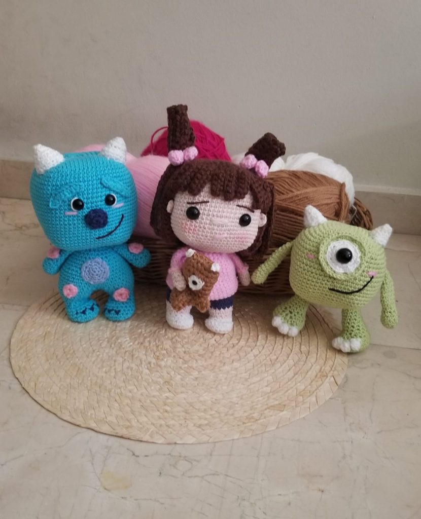 Colección Monstruos S.A. tejido a crochet