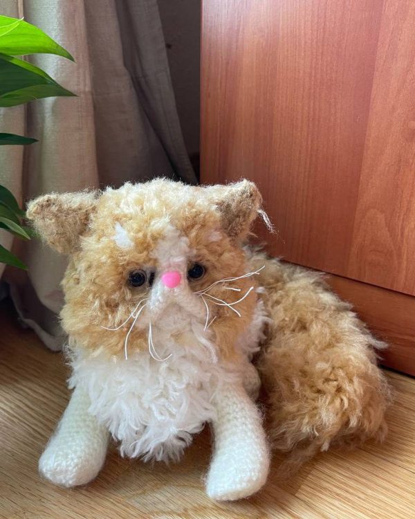 Patrón gato persa tejido a crochet