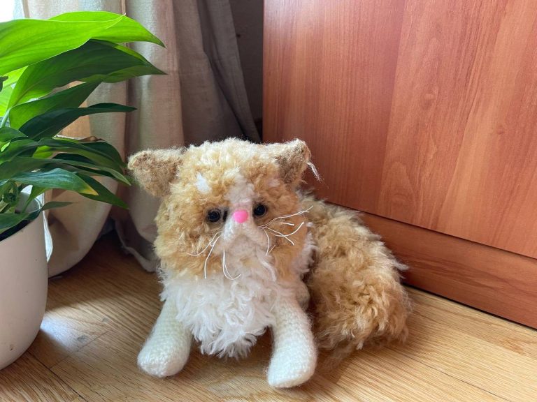 Patrón gato persa tejido a crochet